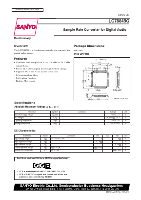 LC78845Q Datasheet PDF SANYO -> Panasonic