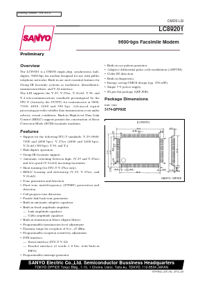 LC89201 Datasheet PDF SANYO -> Panasonic
