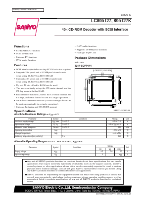 LC895127 Datasheet PDF SANYO -> Panasonic