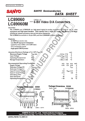 LC89060 Datasheet PDF SANYO -> Panasonic