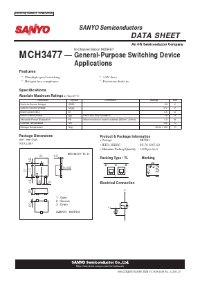 MCH3477-TL-H Datasheet PDF SANYO -> Panasonic