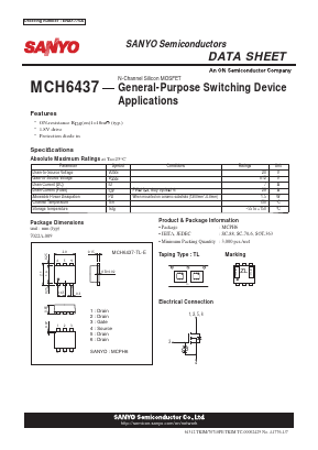 MCH6437-TL-E Datasheet PDF SANYO -> Panasonic