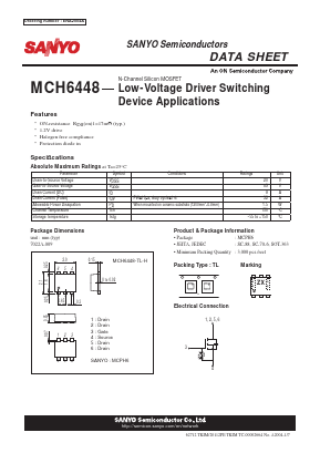 MCH6448 Datasheet PDF SANYO -> Panasonic