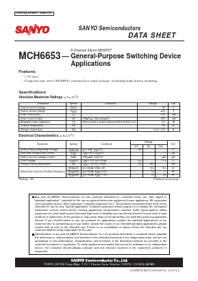 MCH6653 Datasheet PDF SANYO -> Panasonic