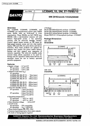 LC3564S-85 Datasheet PDF SANYO -> Panasonic