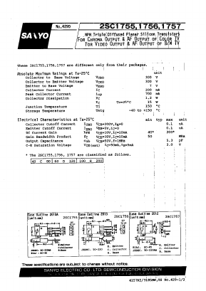 2SC1755 Datasheet PDF SANYO -> Panasonic