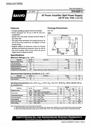 STK4028II Datasheet PDF SANYO -> Panasonic