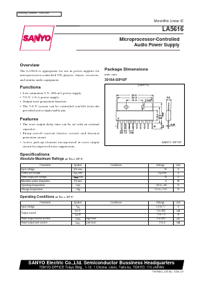 LA5616 Datasheet PDF SANYO -> Panasonic