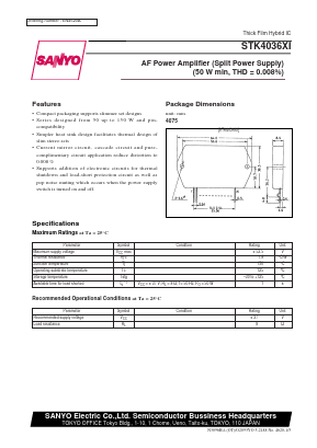 STK4036XI Datasheet PDF SANYO -> Panasonic