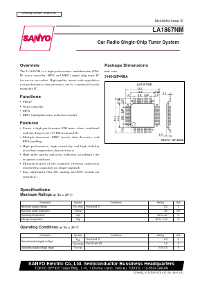 LA1867NM Datasheet PDF SANYO -> Panasonic