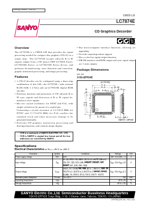 LC7874E Datasheet PDF SANYO -> Panasonic