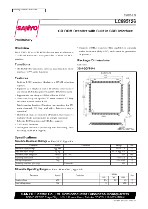 LC895126 Datasheet PDF SANYO -> Panasonic
