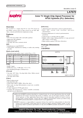 LA7672 Datasheet PDF SANYO -> Panasonic