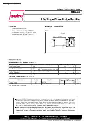 DBA40G Datasheet PDF SANYO -> Panasonic