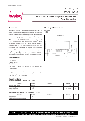 STK311-010 Datasheet PDF SANYO -> Panasonic