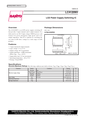 LC4120NV Datasheet PDF SANYO -> Panasonic