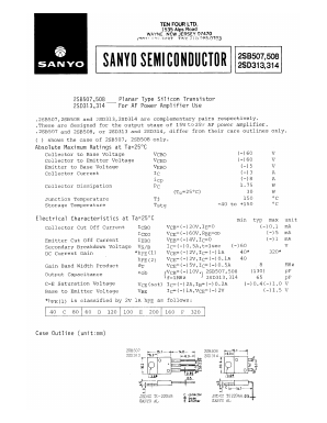 2SD313E Datasheet PDF SANYO -> Panasonic