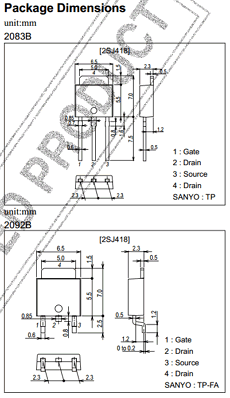 2SJ418 Datasheet PDF SANYO -> Panasonic