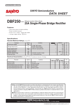 DBF250 Datasheet PDF SANYO -> Panasonic