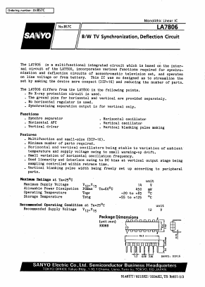 LA7806 Datasheet PDF SANYO -> Panasonic