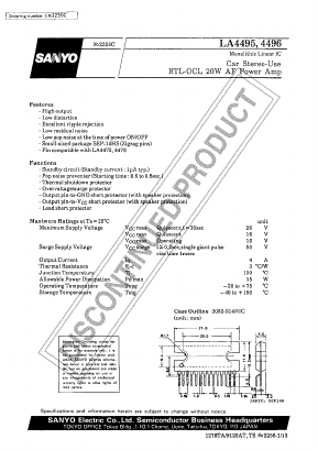 LA4496 Datasheet PDF SANYO -> Panasonic