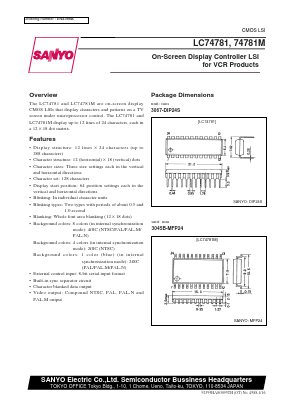 LC74781 Datasheet PDF SANYO -> Panasonic