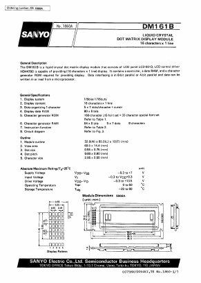 DM161B Datasheet PDF SANYO -> Panasonic