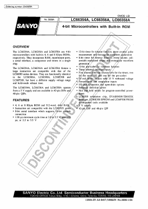LC66354A Datasheet PDF SANYO -> Panasonic