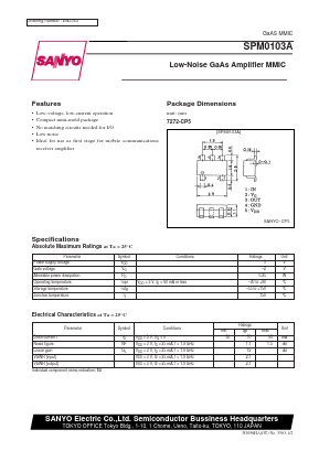 SPM0103 Datasheet PDF SANYO -> Panasonic