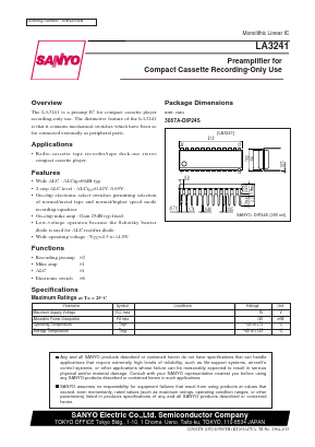 LA3241 Datasheet PDF SANYO -> Panasonic