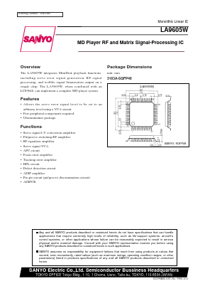 LA9605W Datasheet PDF SANYO -> Panasonic