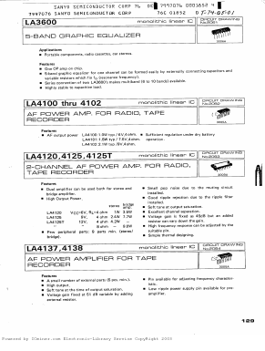LA4102 Datasheet PDF SANYO -> Panasonic