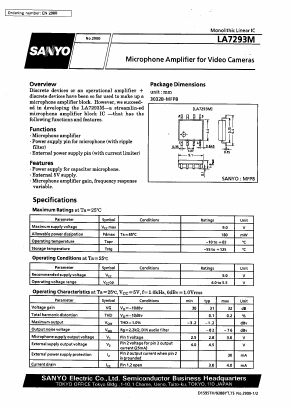 LA7293M Datasheet PDF SANYO -> Panasonic