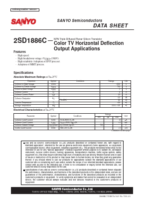 2SD1886C Datasheet PDF SANYO -> Panasonic