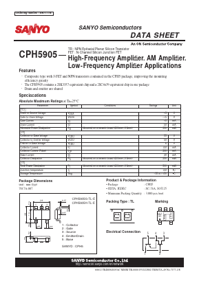 CPH5905 Datasheet PDF SANYO -> Panasonic