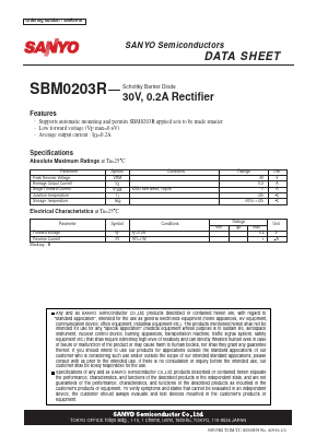 SBM0203R Datasheet PDF SANYO -> Panasonic