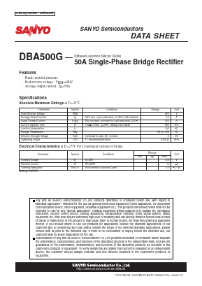 DBA500G Datasheet PDF SANYO -> Panasonic