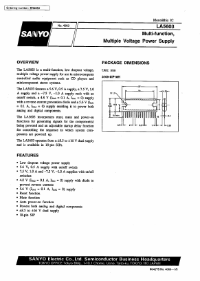 LA5603 Datasheet PDF SANYO -> Panasonic