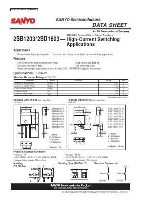 2SB1203S-TL-H Datasheet PDF SANYO -> Panasonic