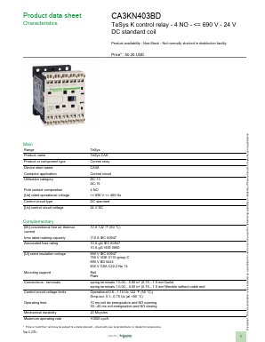 CA3KN403BD Datasheet PDF Schneider Electric