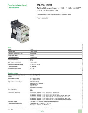 CA3SK11BD Datasheet PDF Schneider Electric