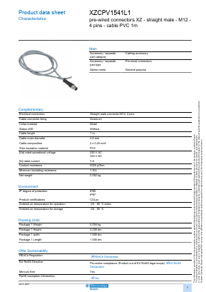 XZCPV1541L1 Datasheet PDF Schneider Electric