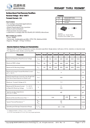RS3ABF Datasheet PDF Xian Semipower Electronic Technology Co., Ltd.