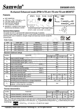 SWI069R10VS Datasheet PDF Xian Semipower Electronic Technology Co., Ltd.