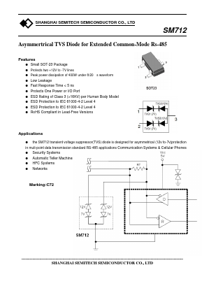 SM712 Datasheet PDF Shanghai Semitech Semiconductor Co., Ltd