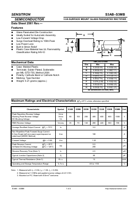 S3AB Datasheet PDF Sensitron