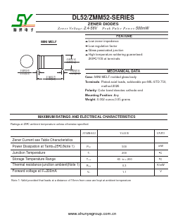 ZMM5221B Datasheet PDF Shunye Enterprise