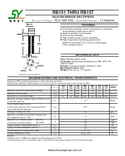 RB154 Datasheet PDF Shunye Enterprise