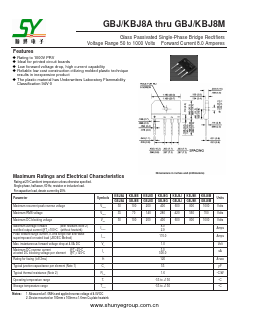KBJ8A Datasheet PDF Shunye Enterprise