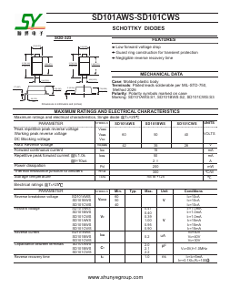 SD101CWS Datasheet PDF Shunye Enterprise